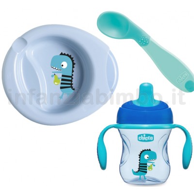 SET PAPPA CHICCO LET'S GET STARTED SET AZZURRO 6M+