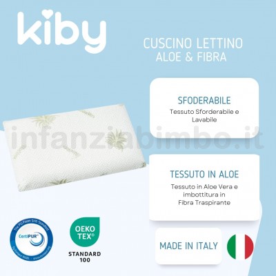 CUSCINO LETTINO ANTISOFFOCO ALTO KIBY IN ALOE VERA 4,5H